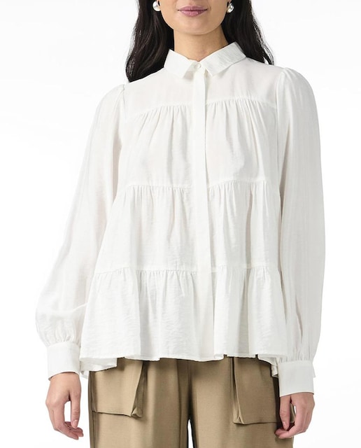 Imagen 0 de Camisa de mujer cuello mao volantes