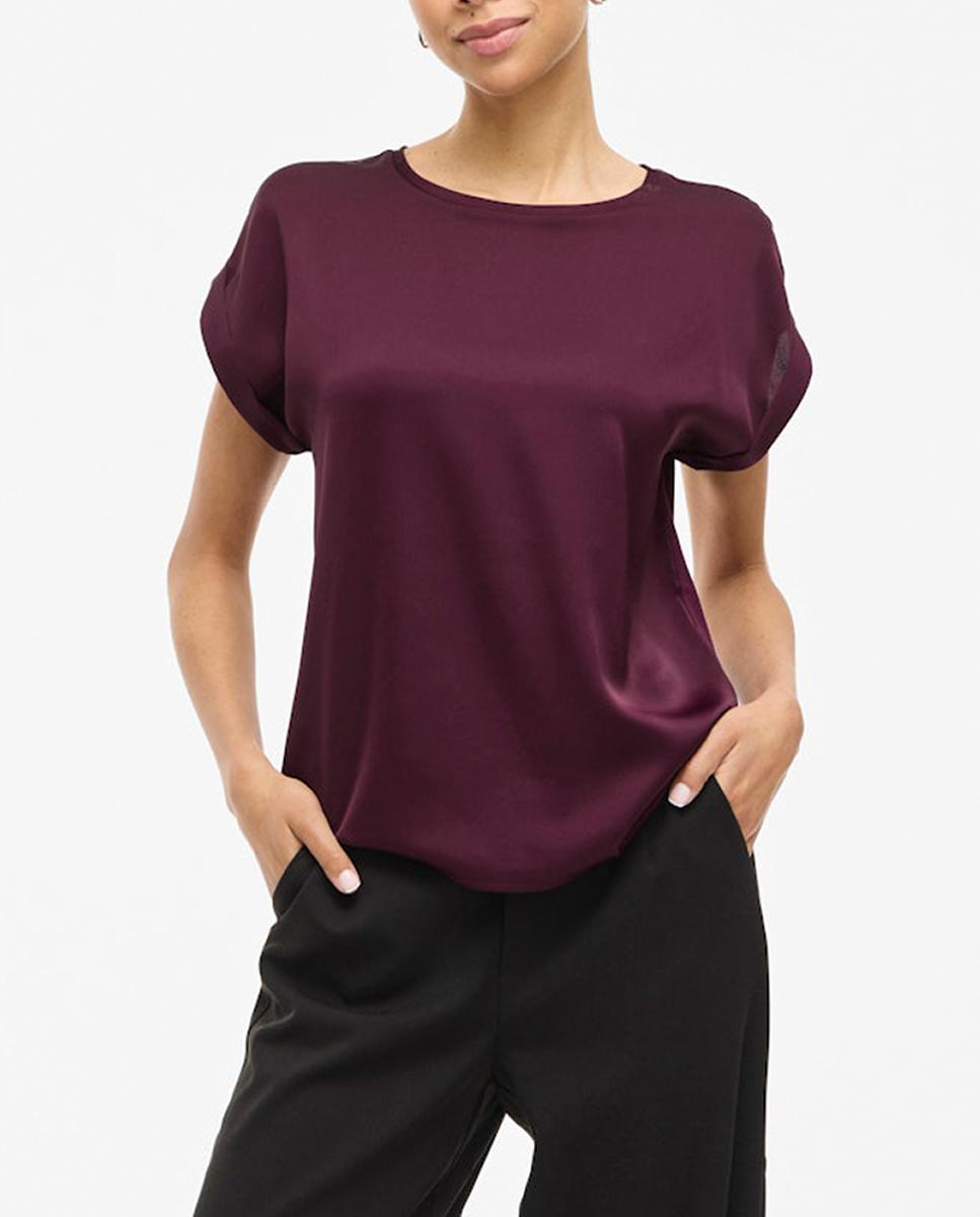 Imagen 0 de Camiseta de mujer manga corta efecto satinado