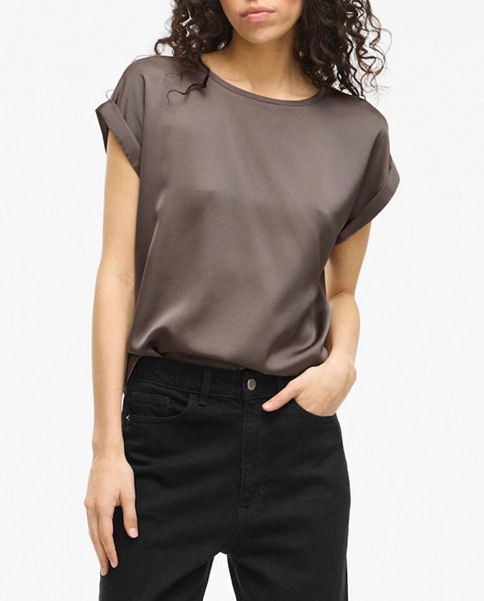 Imagen 0 de Camiseta de mujer manga corta efecto satinado