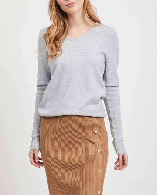 Imagen 0 de Jersey de mujer de manga larga cuello pico