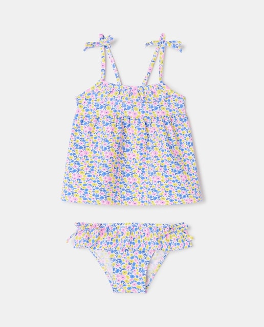 Imagen 0 de Conjunto de bebe baño con flores y lazos