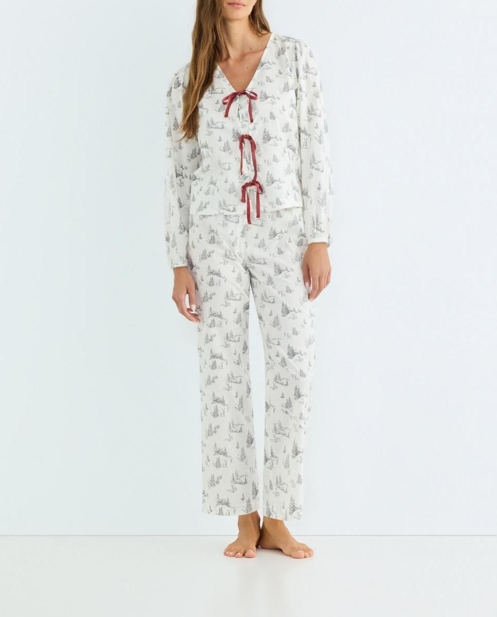 Imagen 0 de Pijama mujer franela lazos terciopelo