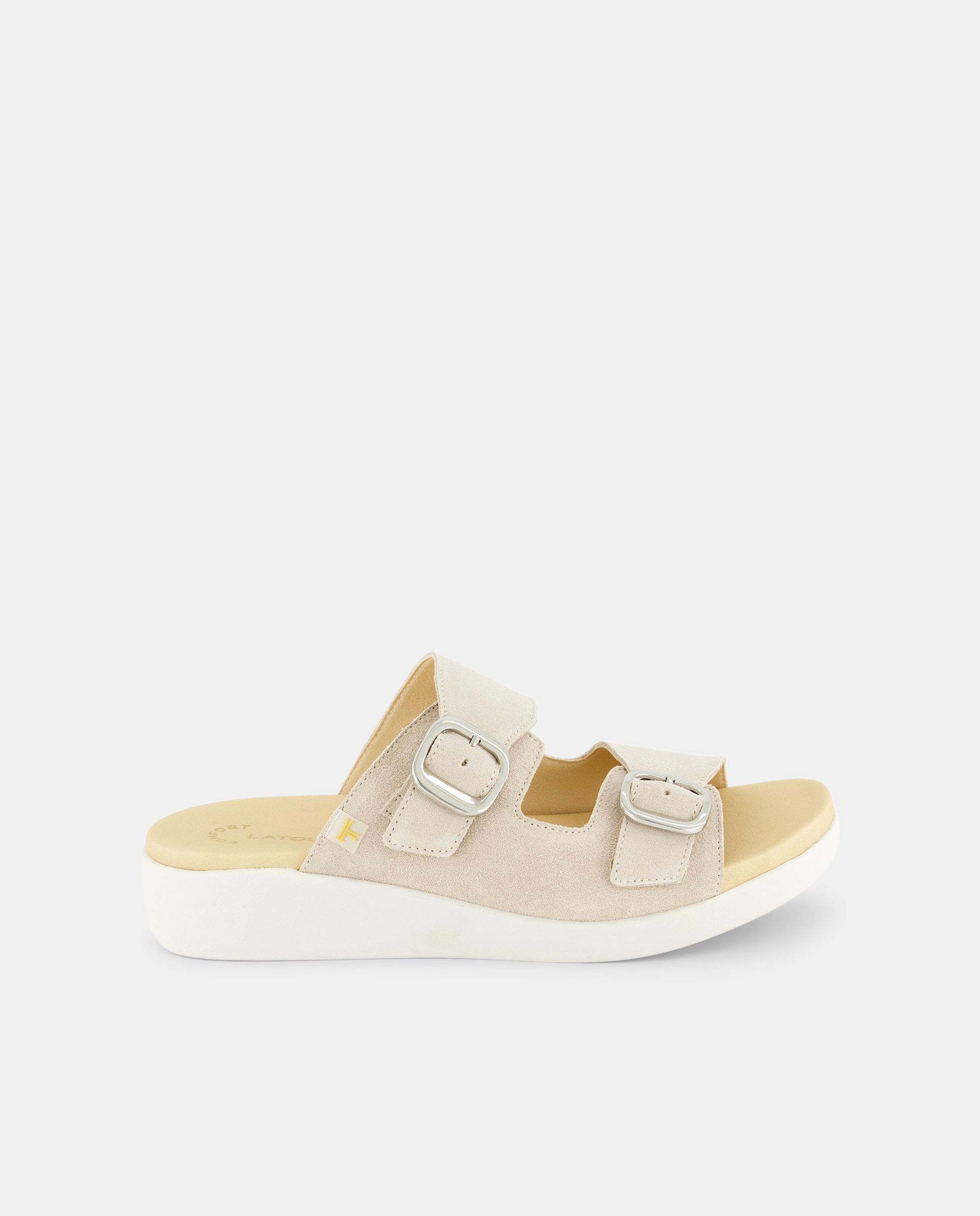 Imagen 0 de Sandalias planas de mujer en serraje - Línea Comfort