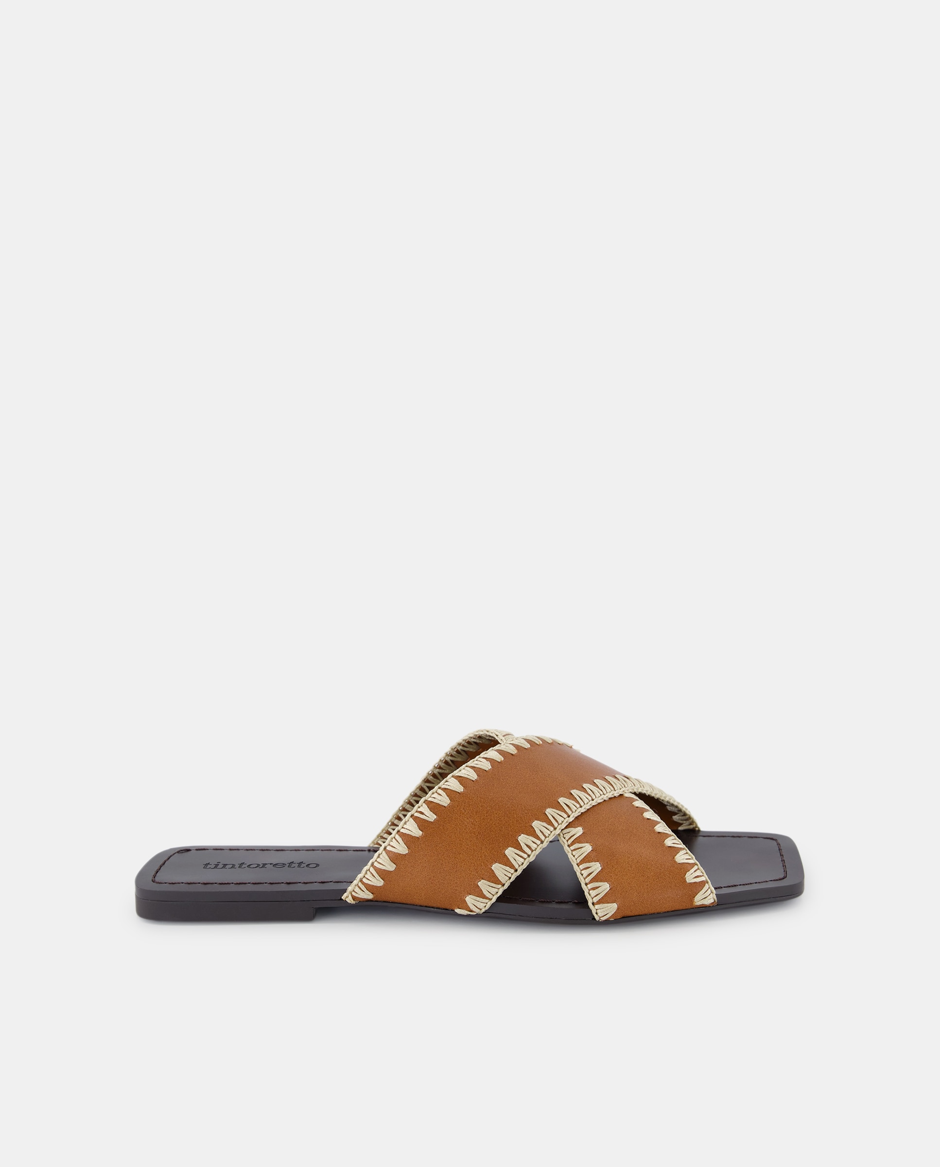 Imagen 0 de Sandalias planas de mujer con pala cruzada
