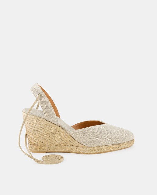 Imagen 0 de Alpargatas de cuña mujer en piel - Línea Esparteñas