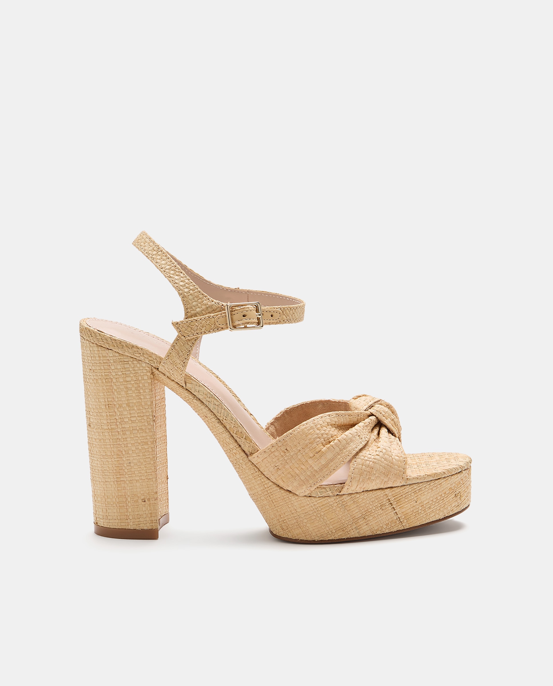 Imagen 0 de Sandalias tacón de mujer con pala trenzada