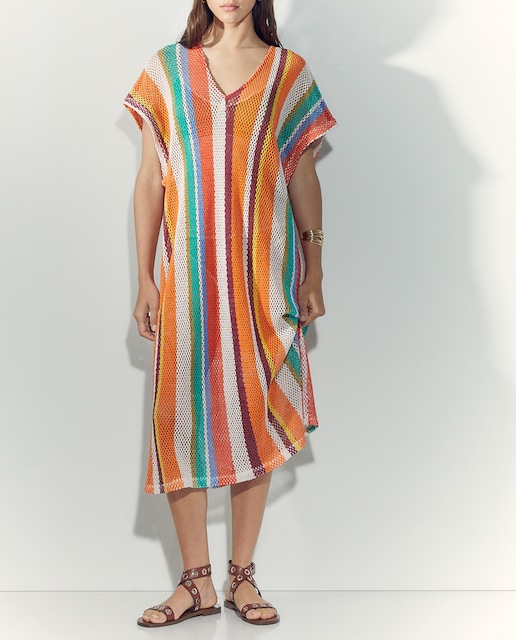 Imagen 0 de Vestido de mujer con estampado de rayas