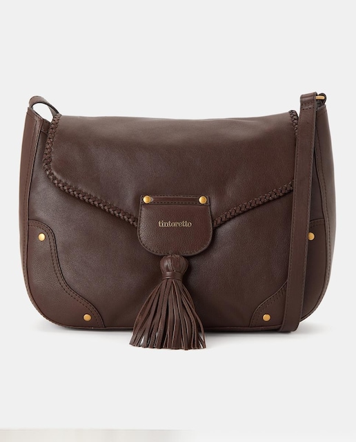 Imagen 0 de Bolso messenger de piel con trenzado