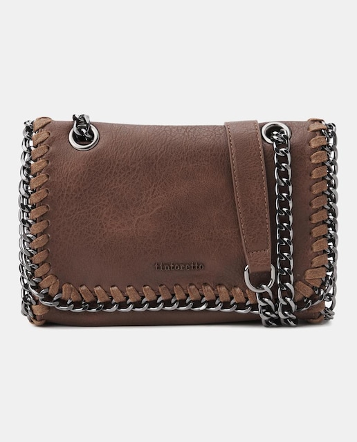 Imagen 0 de Bolso con efecto piel y adorno de cadenas y solapa