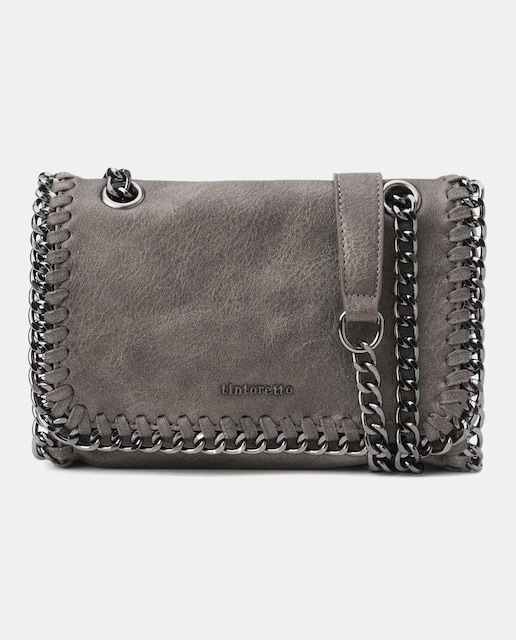 Imagen 0 de Bolso con efecto piel y adorno de cadenas y solapa