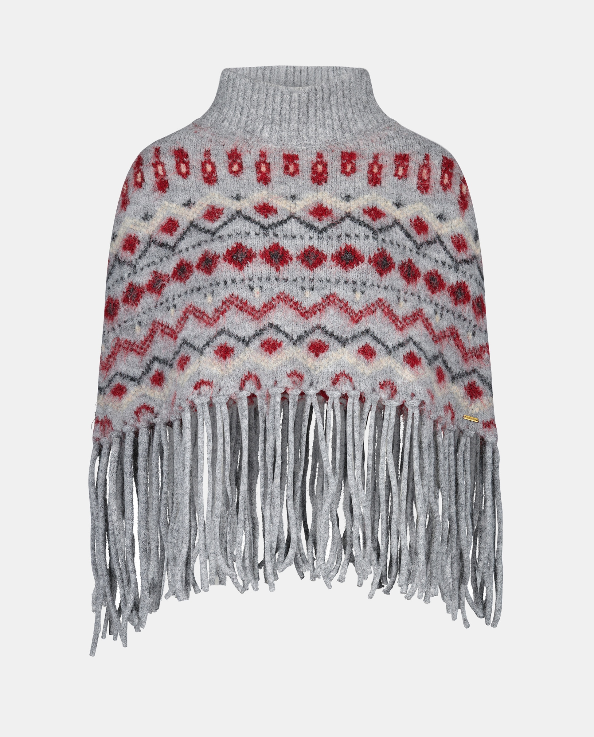Imagen 0 de Cuello tipo poncho con grecas y flecos
