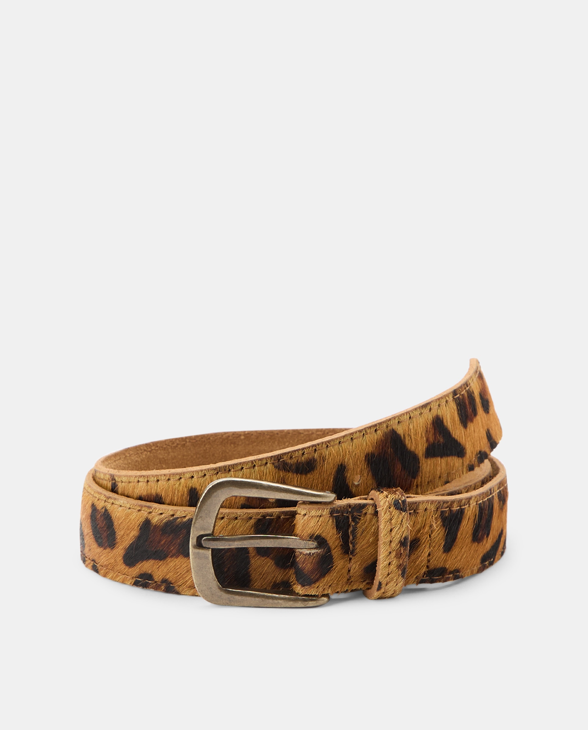 Imagen 0 de Cinturón de piel con animal print