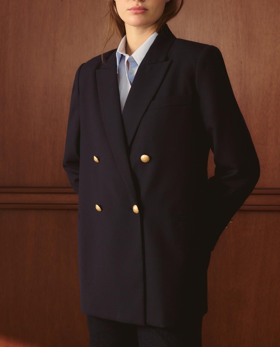 Imagen 0 de Blazer de lana liso de mujer