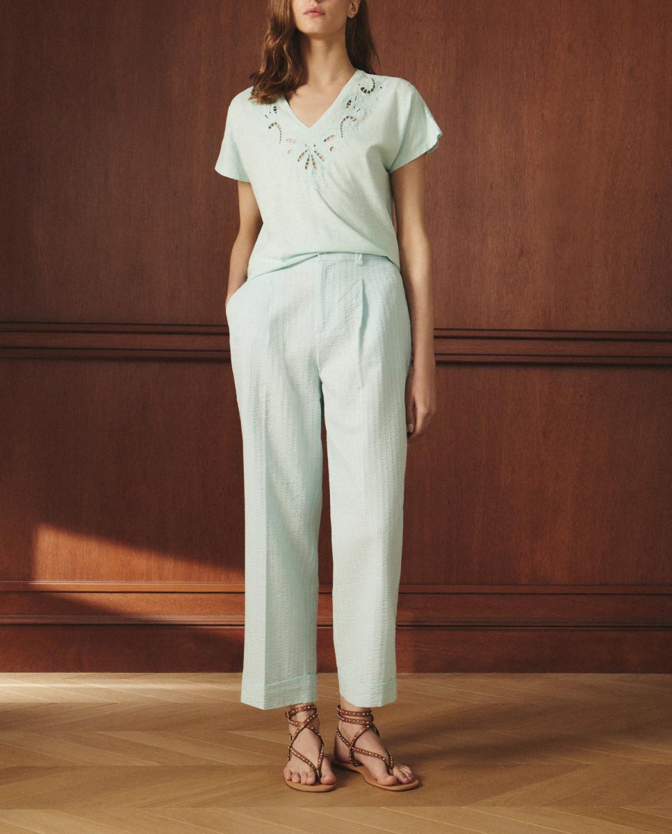 Imagen 0 de Pantalón de mujer raya seersucker