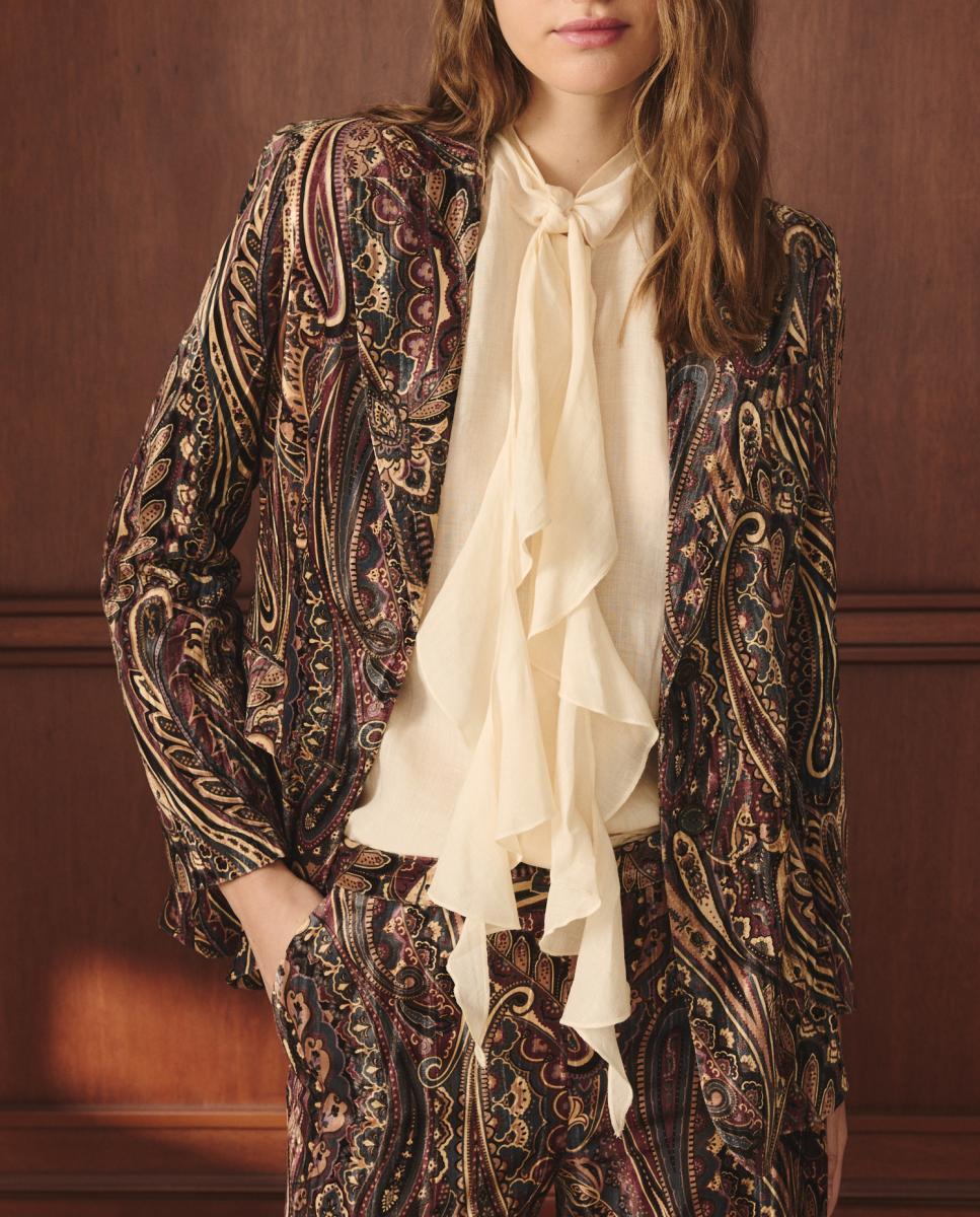 Imagen 0 de Blazer de mujer terciopelo estampado