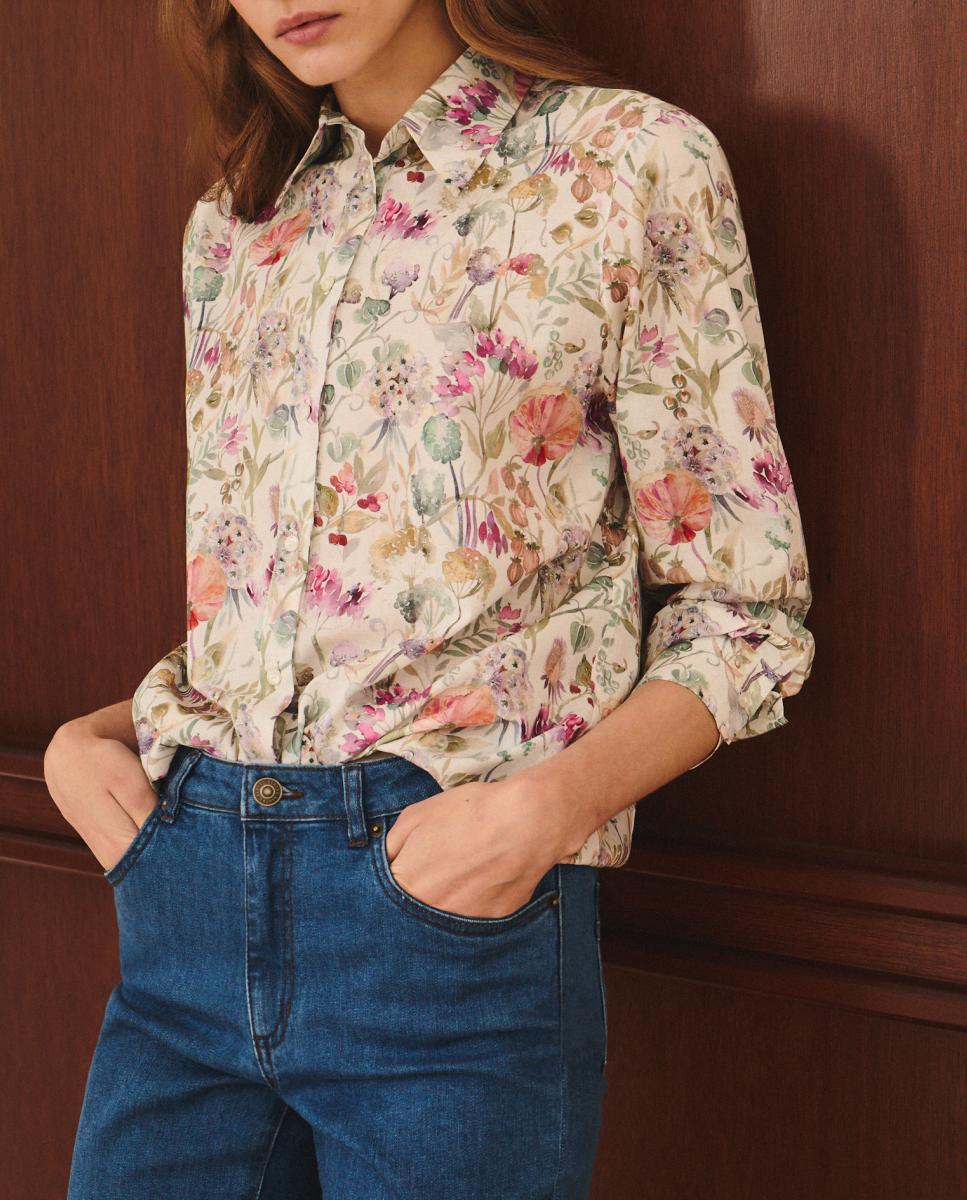 Imagen 0 de Camisa de mujer de manga larga botánica