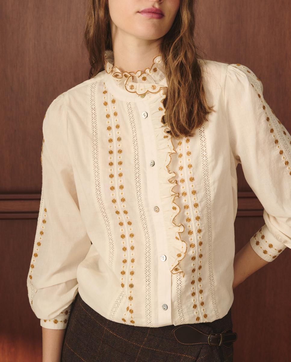 Imagen 0 de Blusa de mujer de manga larga con bordado