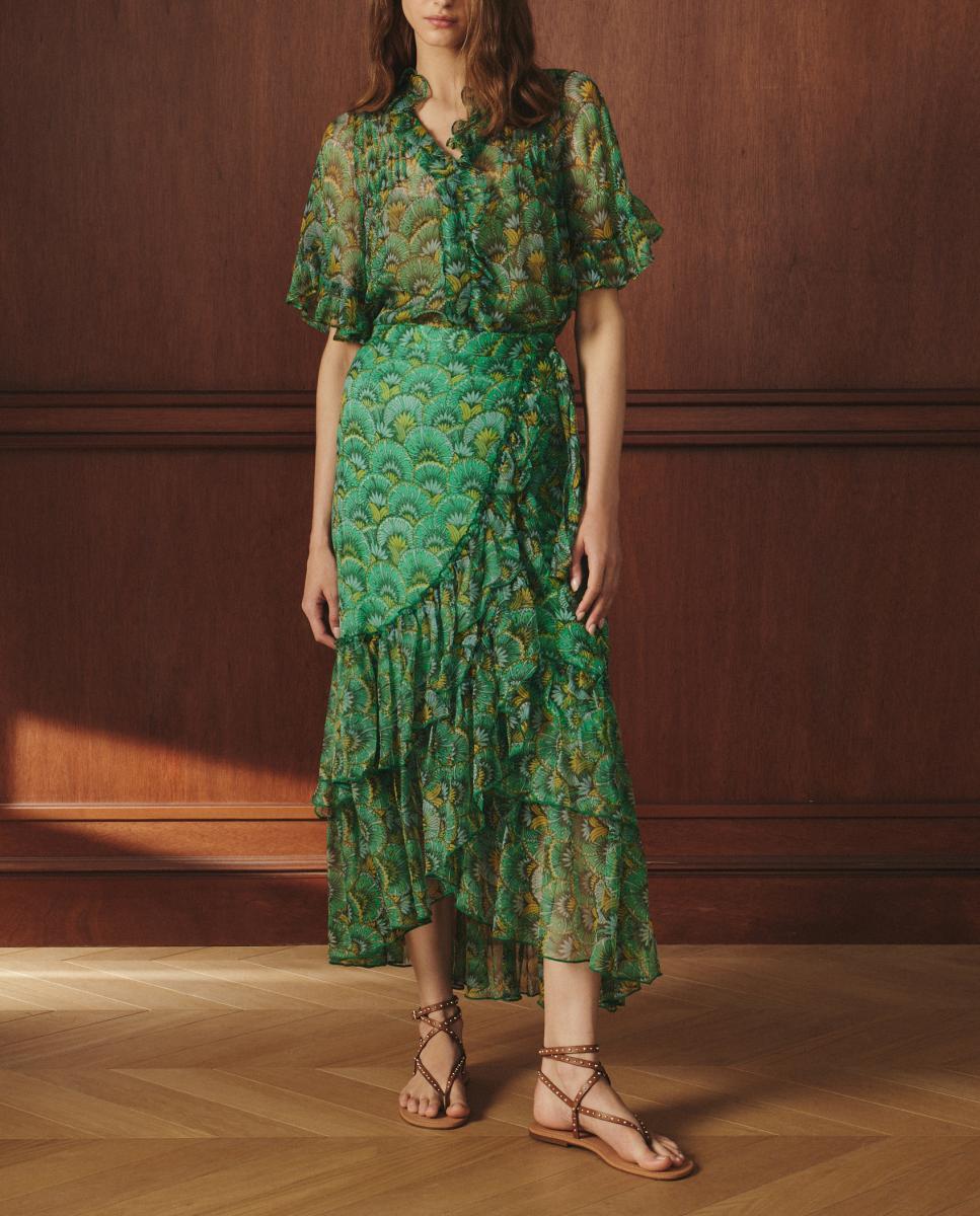 Imagen 0 de Falda midi estampado flor