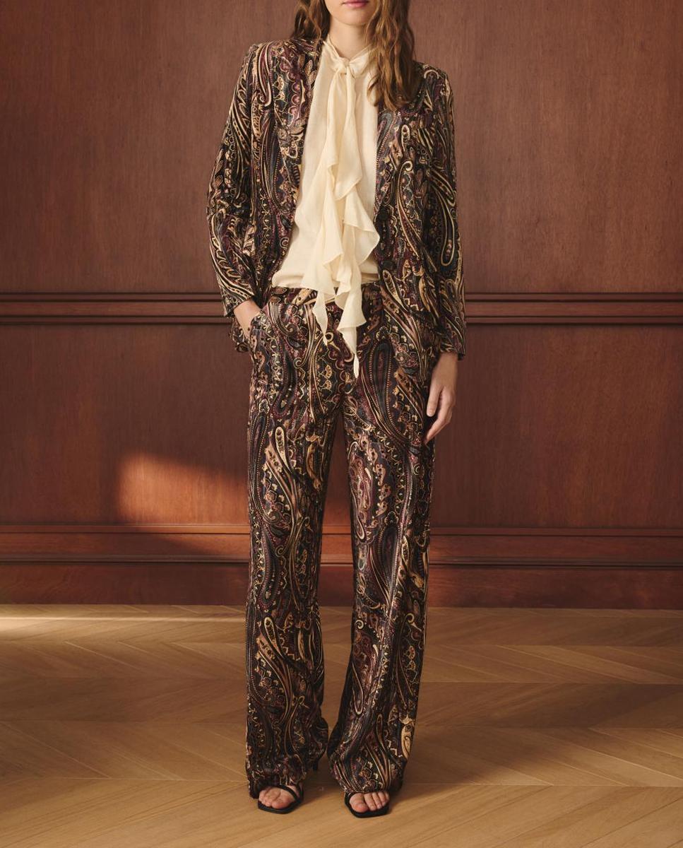 Imagen 0 de Pantalón de mujer terciopelo estampado