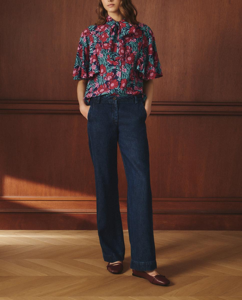 Imagen 0 de Pantalón liso fluído de mujer