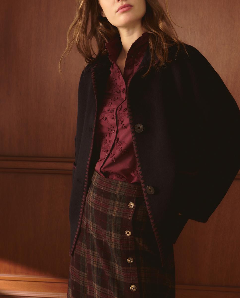 Imagen 0 de Chaquetón de lana liso de mujer