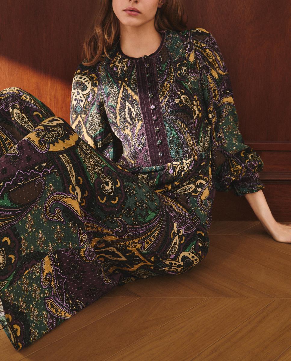 Imagen 0 de Vestido midi estampado de mujer