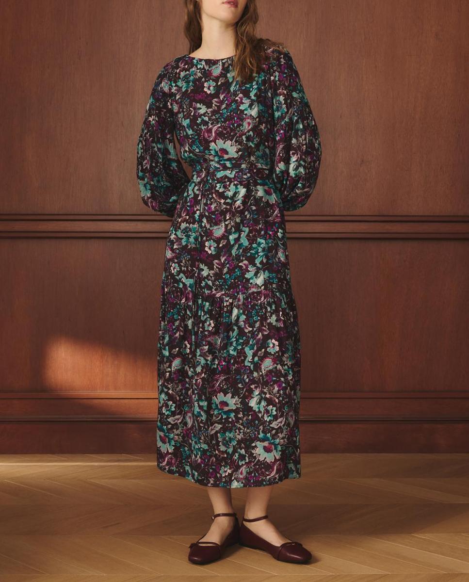 Imagen 0 de Vestido de manga larga estampado floral