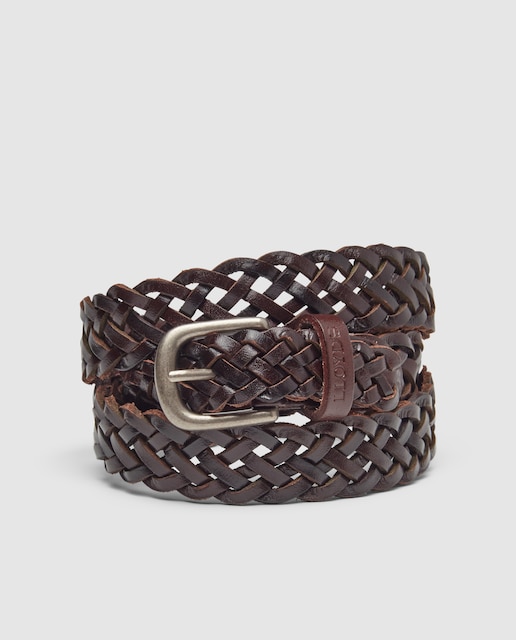 Imagen 0 de Cinturón de mujer LLoyd's trenzado piel marrón