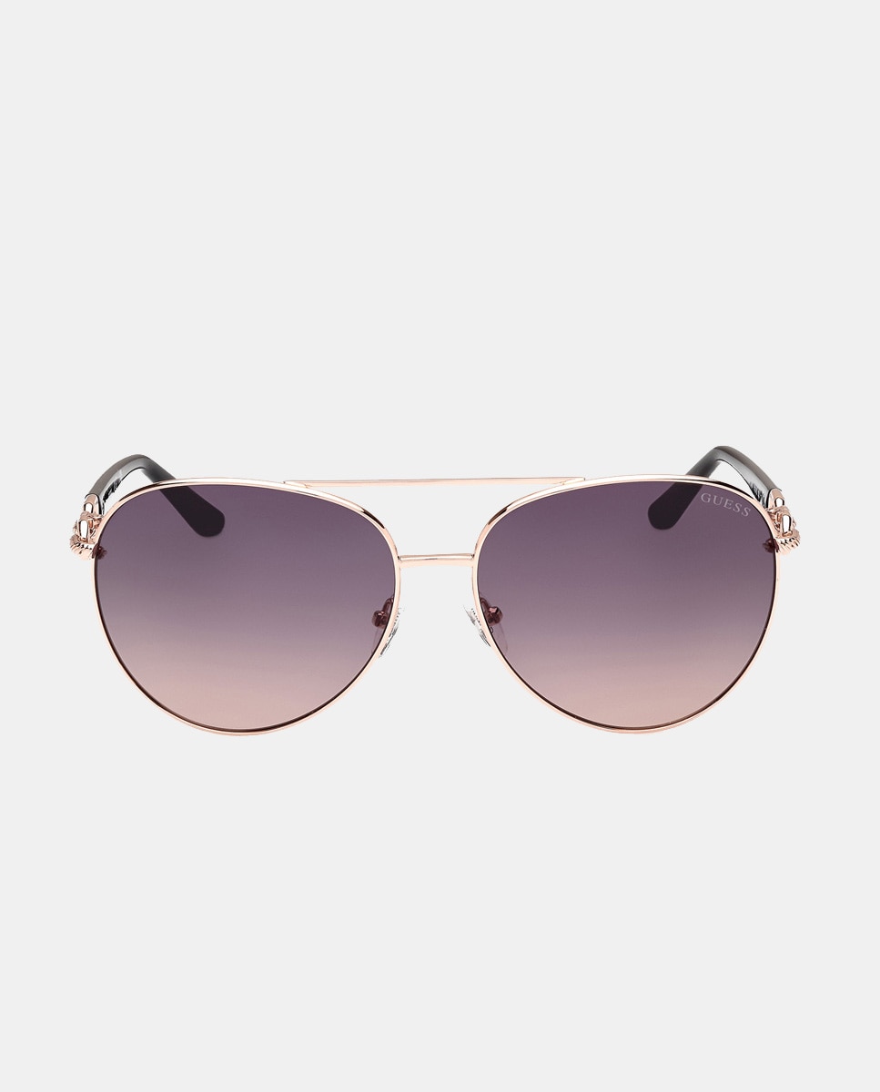 Imagen 0 de Gafas de sol de mujer piloto metalicas con lente degradada en oro