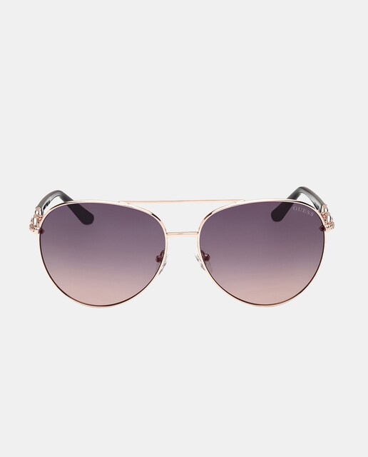 Imagen 0 de Gafas de sol de mujer piloto metalicas con lente degradada en oro