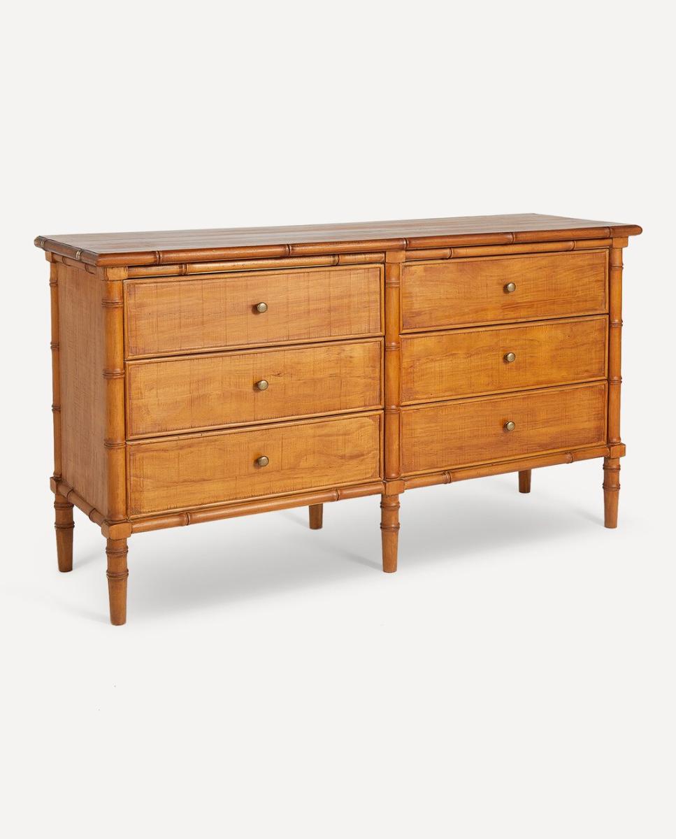 Imagen 0 de Cómoda de madera de pino con 6 cajones Bamboo El Corte Inglés (Reacondicionado Grado B)