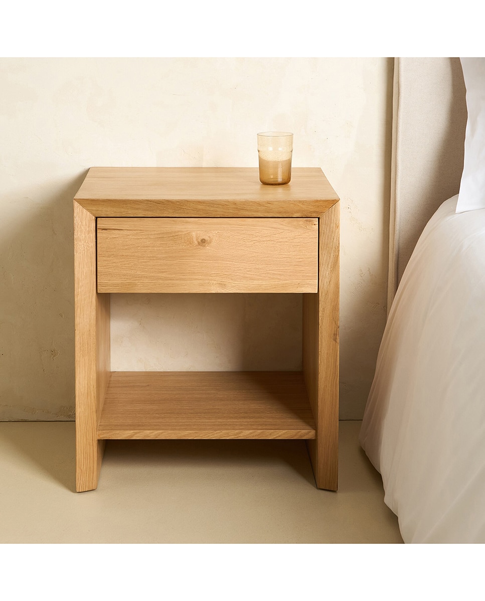Imagen 0 de Mesita de noche de madera de roble con 1 cajón Roger El Corte Inglés (Reacondicionado Grado B)