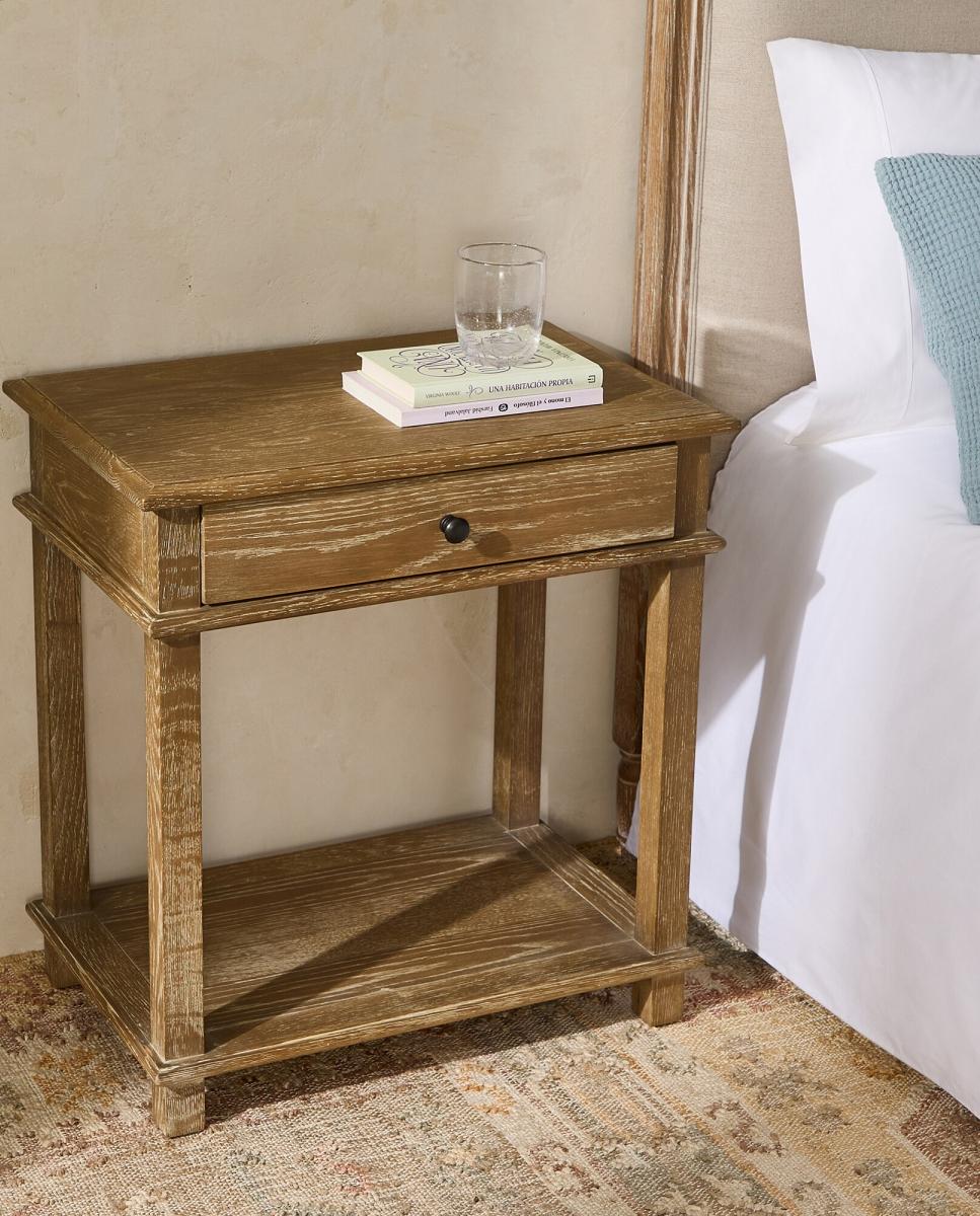 Imagen 0 de Mesita de noche de madera de roble con cajón Vintage El Corte Inglés (Reacondicionado Grado B)