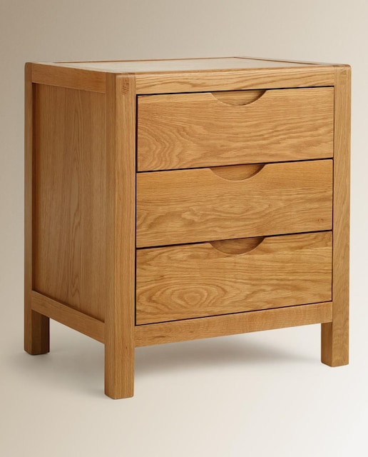 Imagen 0 de Mesita de noche de madera de roble con 3 cajones Nordic El Corte Inglés (Reacondicionado Grado A)