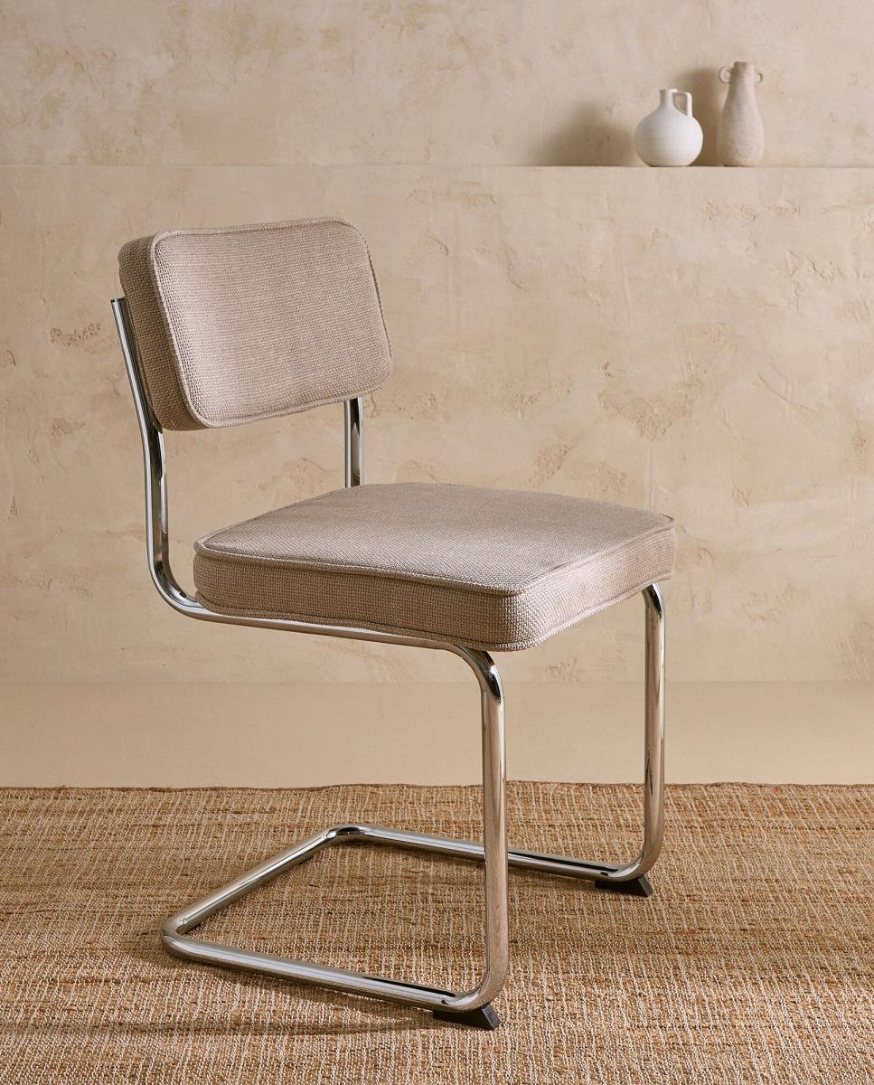 Imagen 0 de Silla tapizada con patas metálicas Ruperta (Reacondicionado Grado B)