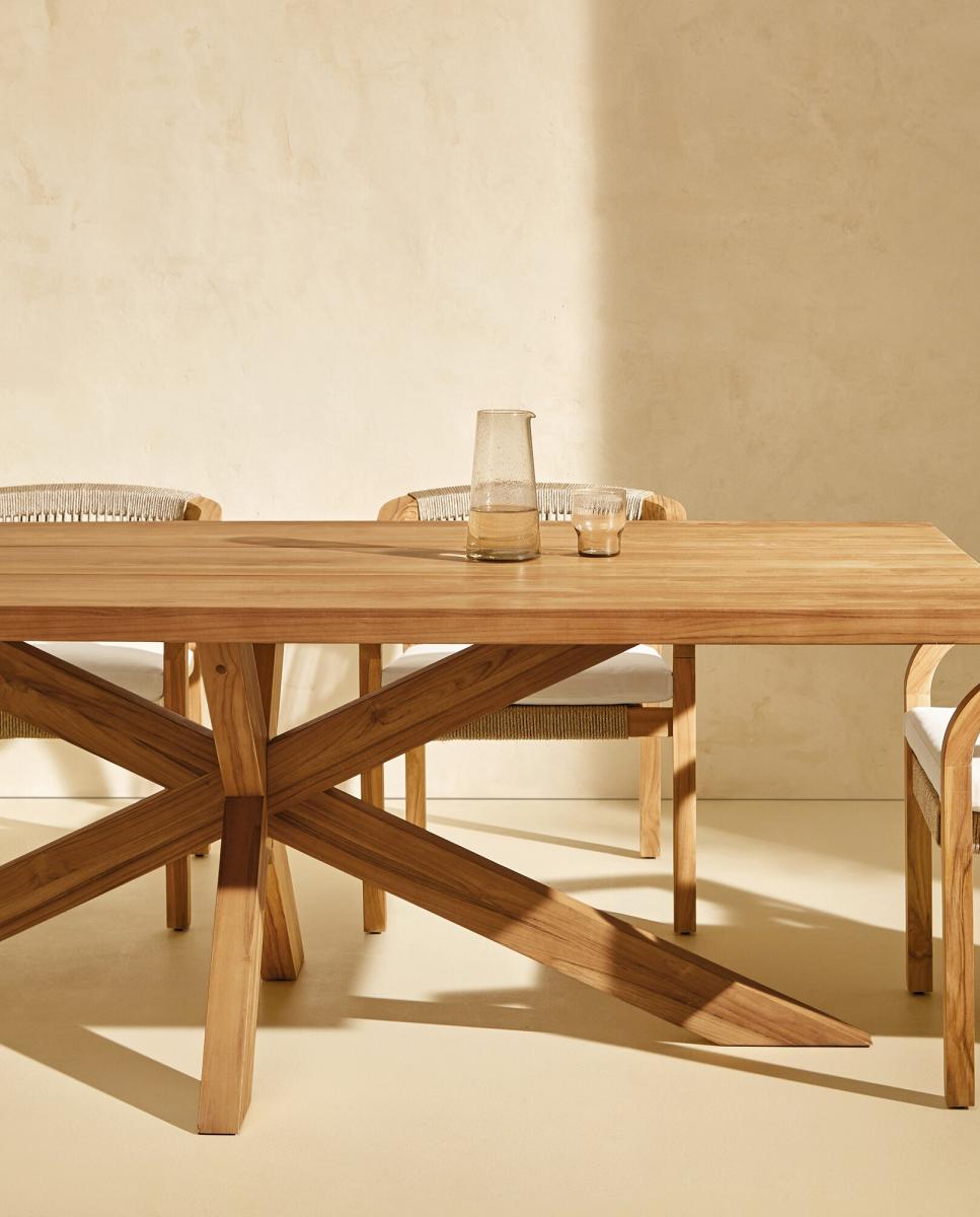 Imagen 0 de Mesa de jardín de madera de teca Kansas (Reacondicionado Grado C)