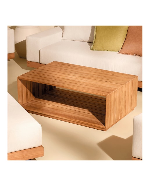 Imagen 0 de Mesa de centro de jardín de madera de teca con dos alturas Sidney El Corte Inglés