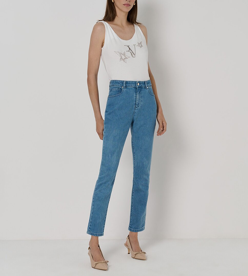 Imagen 0 de Pantalón de mujer pitillo sarga de algodón