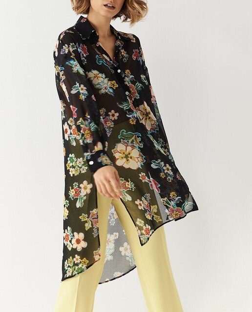 Imagen 0 de Blusón de mujer oversize crepé georgette estampado floral