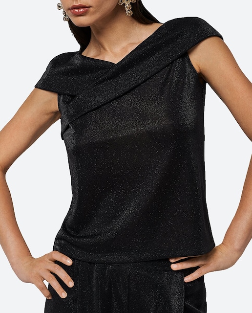 Imagen 0 de Top de mujer escote cruzado punto brillante