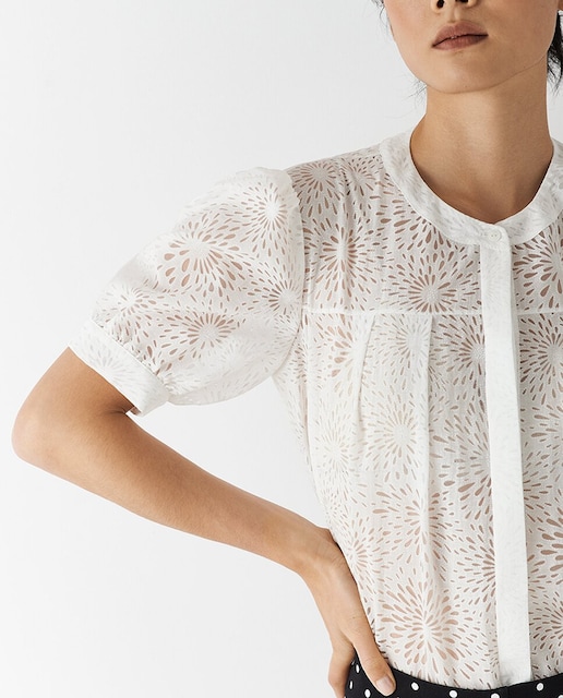 Imagen 0 de Blusa de mujer de manga corta fil coupé