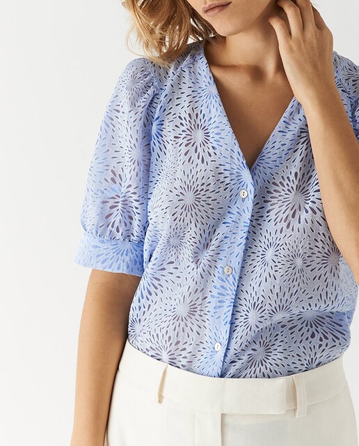 Imagen 0 de Blusa de mujer escote pico fil coupé