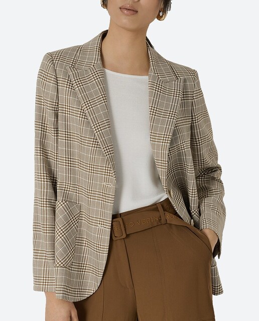 Imagen 0 de Blazer de mujer un botón cuadro gales