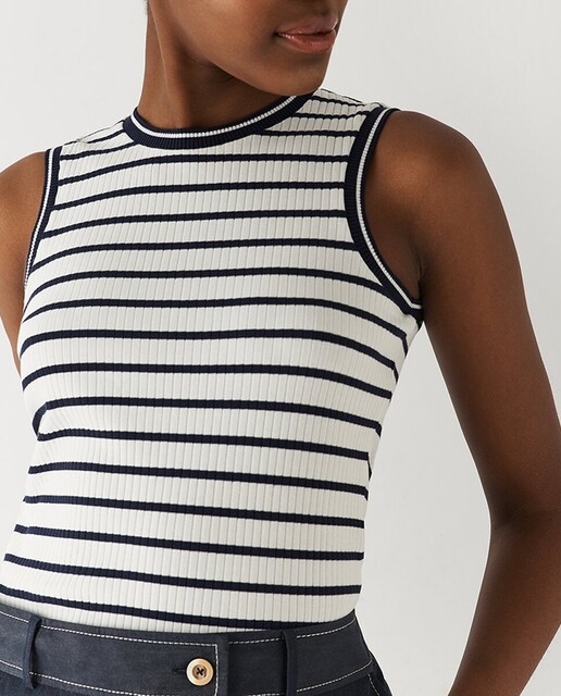 Imagen 0 de Camiseta de mujer sin mangas rayas