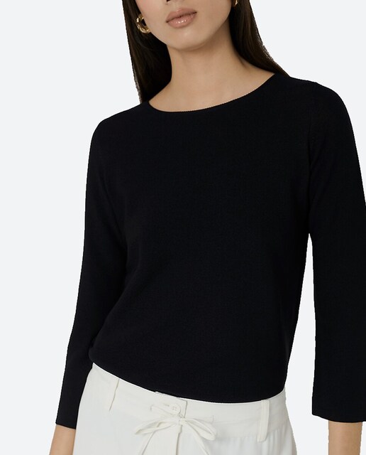 Imagen 0 de Jersey de mujer punto fino con canalé horizontal