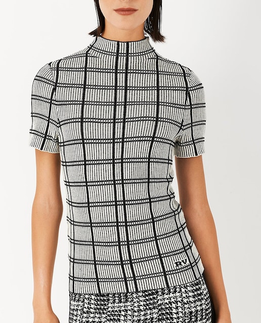 Imagen 0 de Jersey de mujer punto manga corta cuadros