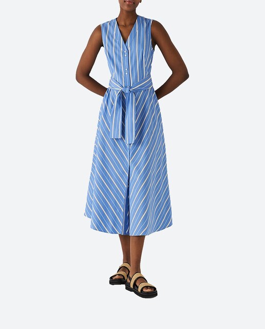 Imagen 0 de Vestido camisero midi rayas