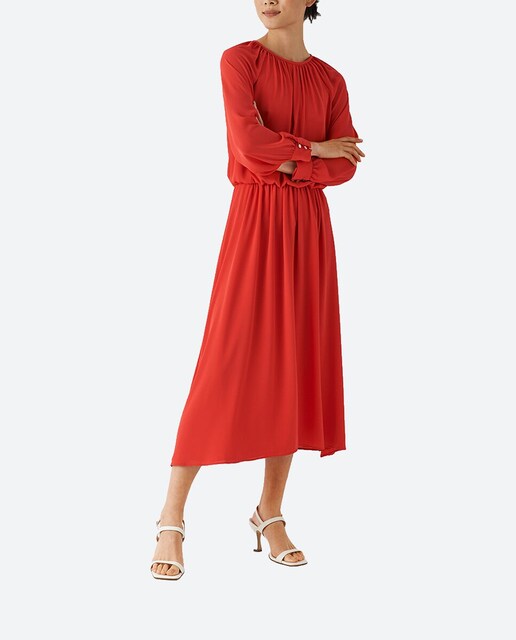 Imagen 0 de Vestido midi abullonado