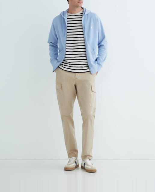 Imagen 0 de Sudadera de hombre de algodón con cremallera y capucha