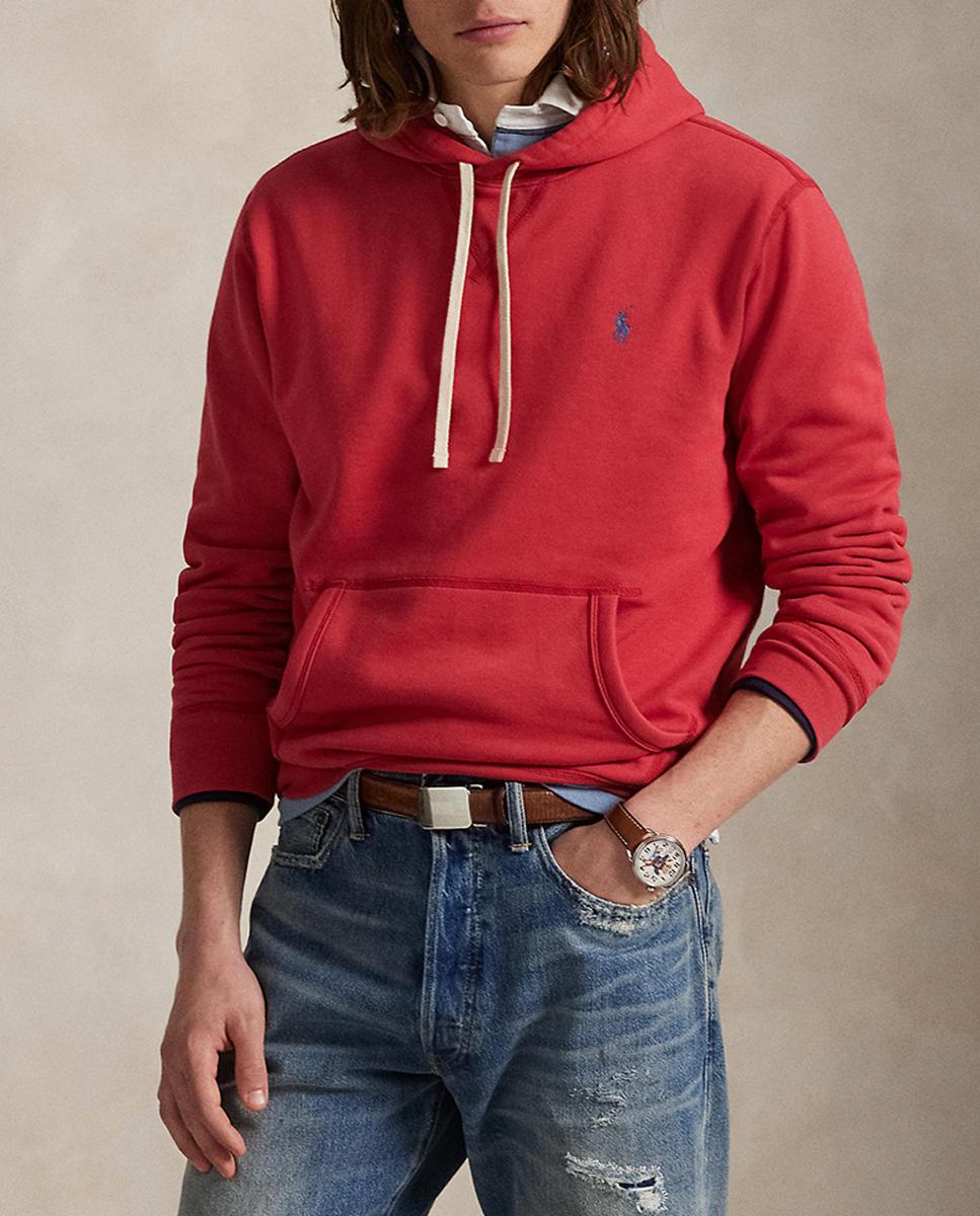 Imagen 0 de Sudadera de hombre de felpa perchada con capucha y bolsillo canguro Azul marino